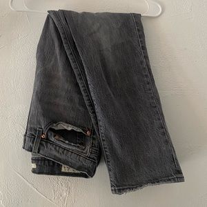 Levi’s Charcoal Gray Black Wedgie Straight High Waisted Jeans Straight Leg